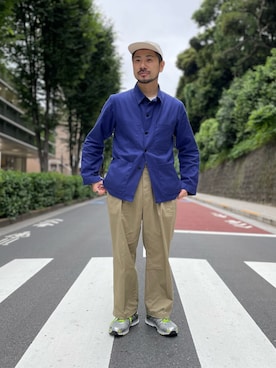 「NEAT（ニート）のアイテム（チノパンツ）」を使った、MASATOSHI KOMORIさん（メンズ・173cm）の夏コーディネート