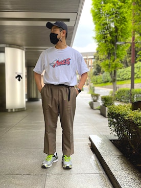 「アイテム（キャップ）」を使った、MASATOSHI KOMORIさん（メンズ・173cm・30代）の春コーディネート