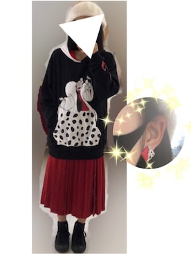 「101匹わんちゃん」｜黒毛ちゃんさん（レディース・155cm）の秋コーディネート