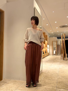 「GALLARDAGALANTE（ガリャルダガランテ）のナローコードチョーカー（ネックレス、ゴールド系）」を使った、sayoさん（レディース・162cm）の春コーディネート