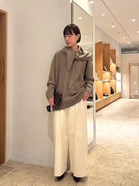 「アイテム（バングル/リストバンド）」を使った、sayoさん（レディース・162cm）の秋コーディネート