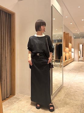 「GALLARDAGALANTE（ガリャルダガランテ）の【2.718】ダブルベルトサンダル（サンダル、ブラウン系）」を使った、sayoさん（レディース・162cm）の春コーディネート