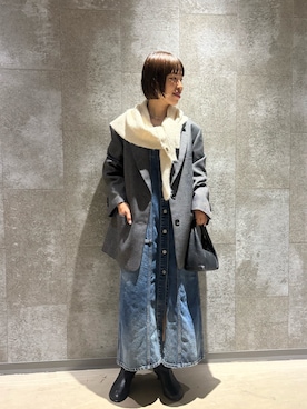 「アイテム（ファッション雑貨、ホワイト系）」を使った、sayoさん（レディース・162cm）の秋コーディネート