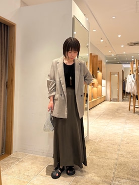 「GALLARDAGALANTE（ガリャルダガランテ）の【2.718】グルカサンダル（サンダル、ブラック系）」を使った、sayoさん（レディース・162cm）の春コーディネート