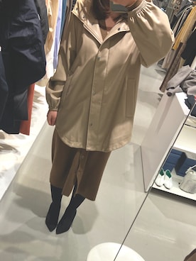 「SOFFITTO（ソフィット）のアイテム（ジャケット/アウター）」を使った、しゃもじさん（レディース・158cm）の冬コーディネート