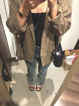 「ジーユー」｜しゃもじさん（レディース・158cm）の秋コーディネート