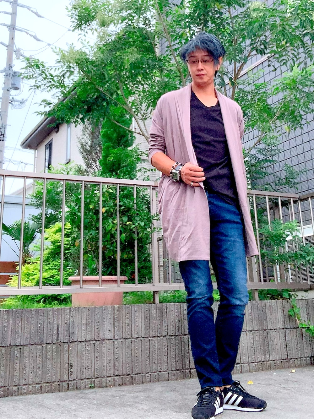 ちょっこりさん　服　黒T  グレーＴ　茶カーデ AMBIDEX Store △〇qiri vintage cat T(F チャコールグレー