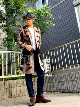 「abx（エービーエックス）のアイテム（トップス）」を使った、ukaさん（メンズ・178cm）の秋コーディネート