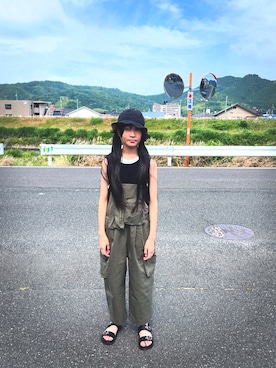 「Instagram記載のアイテム（オールインワン・サロペット）」を使った、so873さん（キッズ・152cm）の夏コーディネート