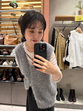 「LOWRYS FARM（ローリーズファーム）のアイテム（ベスト）」を使った、めめさん（レディース・151cm）の秋コーディネート