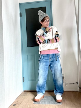 「Handmade（ハンドメイド）のアイテム」を使った、yazawa193さん（レディース・164cm）の冬コーディネート