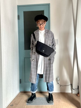 「アイテム（ハンチング/ベレー帽）」を使った、yazawa193さん（レディース・164cm）の秋コーディネート