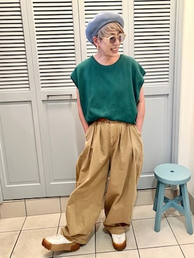 「CA4LA（カシラ）のアイテム（帽子）」を使った、yazawa193さん（レディース・164cm）の夏コーディネート