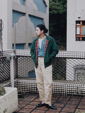 「orSlow（オアスロウ）のアイテム（トップス）」を使った、47さん（メンズ・177cm）の冬コーディネート