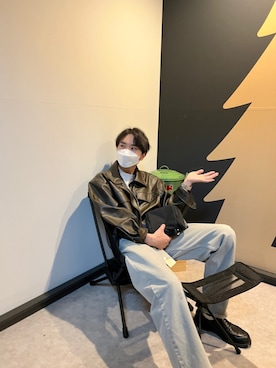 「キャンプスタイル」｜「アイテム（ブルゾン）」を使った、けすけ　さん（メンズ・179cm）の春コーディネート