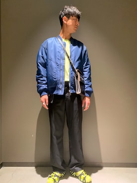 「DIESEL（ディーゼル）のアイテム（ブルゾン）」を使った、Katsuoさん（メンズ・184cm）の冬コーディネート