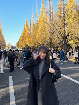 「アイテム（トレンチコート）」を使った、Ayuka.さん（レディース・163cm）の冬コーディネート