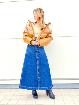「アイテム（ダウンジャケット/コート）」を使った、nanaseさん（レディース・153cm・20代）の冬コーディネート