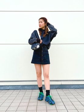「DIESEL（ディーゼル）のアイテム（スカート）」を使った、nanaseさん（レディース・154cm）の春コーディネート