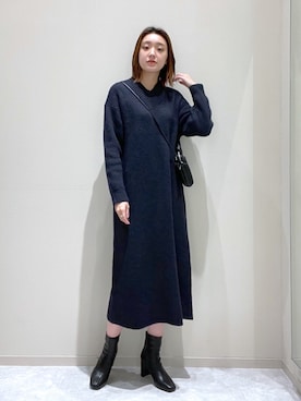 「LOWRYS FARM（ローリーズファーム）のストレッチヒールブーツ　851418（ブーツ）」を使った、綾乃さん（レディース・170cm）の秋コーディネート