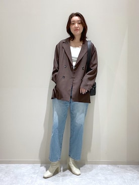 「LOWRYS FARM（ローリーズファーム）のストレッチヒールブーツ　851418（ブーツ）」を使った、綾乃さん（レディース・170cm）の春コーディネート