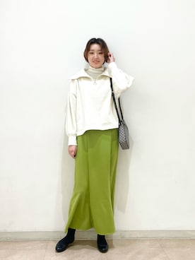 「LOWRYS FARM（ローリーズファーム）のカンドウフィットバレエ　260832（バレエシューズ）」を使った、綾乃さん（レディース・170cm）の春コーディネート