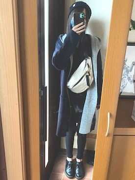 「Honeys（ハニーズ）のアイテム（ニットキャップ/ビーニー）」を使った、りぃさん（レディース・163cm）の秋コーディネート