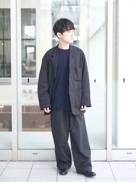 「アイテム（その他アウター、ブラック系）」を使った、Takuyaさん（メンズ・164cm）の冬コーディネート