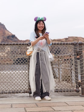 「アイテム（チュニック）」を使った、kemariさん（レディース・153cm）の秋コーディネート