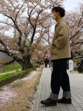 「TENDER（テンダー）のアイテム」を使った、みちーさん（メンズ・171cm）の冬コーディネート