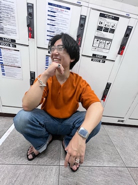 「JULIUS TART OPTICAL（ジュリアスタートオプティカル）のアイテム」を使った、みちーさん（メンズ・171cm）の夏コーディネート