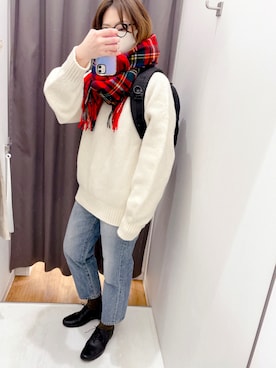 「タートルネック」｜「アイテム（バックパック/リュック）」を使った、nishiさん（レディース・162cm）の冬コーディネート