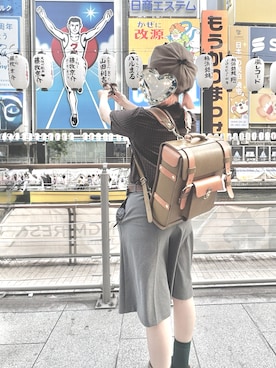 「アイテム（バックパック/リュック）」を使った、wabicoさん（レディース・162cm）の秋コーディネート