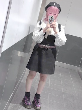 「アイテム（ハンチング/ベレー帽）」を使った、wabicoさん（レディース・162cm）の秋コーディネート