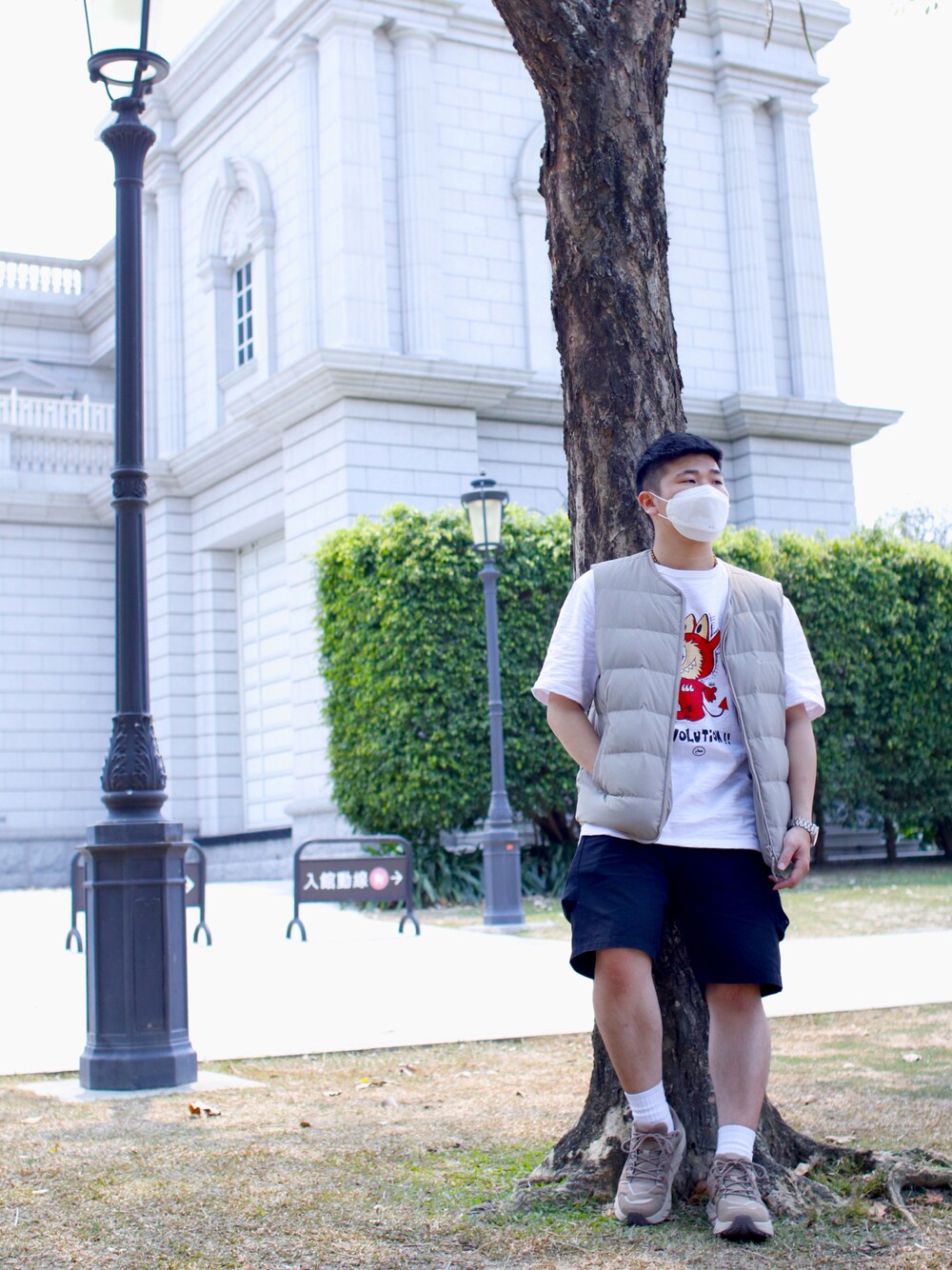 「ootd、ootdtw、AES、SEIKO、snow peak、日系穿搭、穿搭、奇美博物館、攝影、單眼」｜「AGILITYのアイテム（カーゴパンツ、ブラック系）」を使った、Cheng Yunさん（メンズ・165cm）の春コーディネートの1枚目の写真