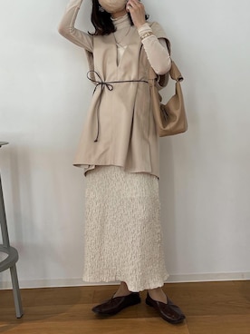 「CREME（クレーム）のアイテム」を使った、Hibikiさん（レディース・158cm）の春コーディネート