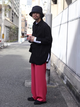 「CPH（シーピーエイチ）のアイテム（帽子）」を使った、タケダさん（メンズ・170cm）の冬コーディネート