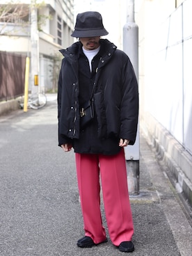 「CPH（シーピーエイチ）のアイテム（帽子）」を使った、タケダさん（メンズ・170cm）の冬コーディネート