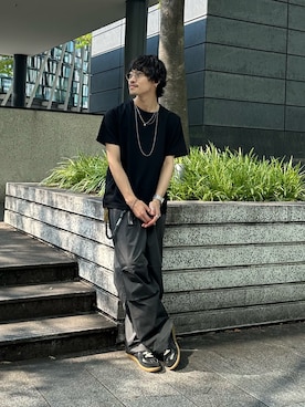 「アイテム（カーゴパンツ）」を使った、タケダさん（メンズ・170cm・20代）の夏コーディネート