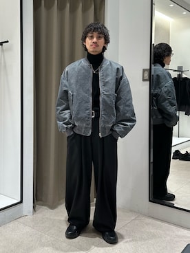 「アイテム（MA-1）」を使った、タケダさん（メンズ・170cm）の秋コーディネート