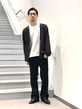 「カーディガン男子」｜タケダさん（メンズ・170cm）の春コーディネート