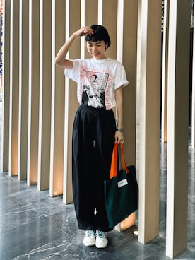 「BEAMS（ビームス）のアイテム（バッグ）」を使った、Harunaさん（レディース・174cm）の春コーディネート