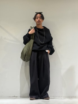 「OUAT（オーユーエーティー）のOUAT / オーユーエーティー / OFFICE BAG（ショルダーバッグ、グリーン系）」を使った、GARDEN  takumiさん（メンズ・167cm）の春コーディネート