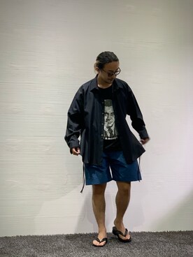 「SHINYAKOZUKA（シンヤコヅカ）のアイテム（パンツ）」を使った、GARDEN  takumiさん（メンズ・167cm）の夏コーディネート