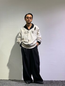「ancellm」｜「アイテム（スウェット）」を使った、GARDEN  takumiさん（メンズ・167cm）の冬コーディネート