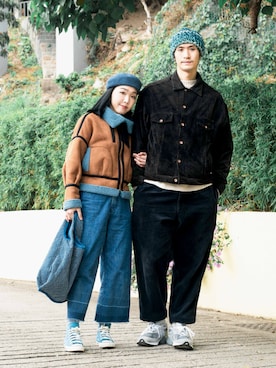 「blue」｜「アイテム（その他）」を使った、Bernice Sioさん（レディース・162cm）の冬コーディネート