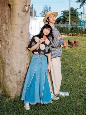 「blue」｜「アイテム（その他）」を使った、Bernice Sioさん（レディース・162cm）の春コーディネート