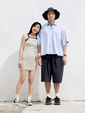 「blue」｜「アイテム（その他）」を使った、Bernice Sioさん（レディース・162cm）の夏コーディネート