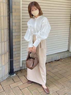 「reca（レカ）のボリューム袖タックブラウス（シャツ/ブラウス）」を使った、うしさん（レディース・150cm）の秋コーディネート
