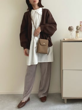 「Honeys（ハニーズ）のアイテム（チュニック）」を使った、うしさん（レディース・150cm）の秋コーディネート